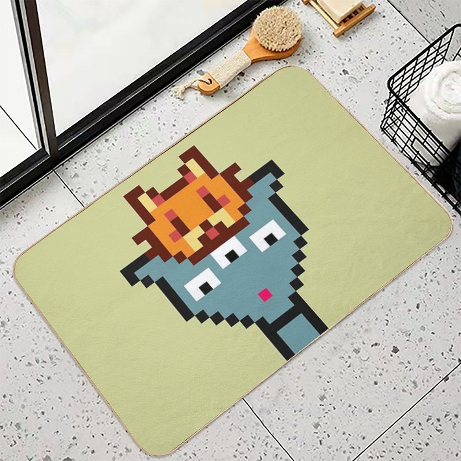 8bit Alien 00026  Toxin-Free Bath Mat