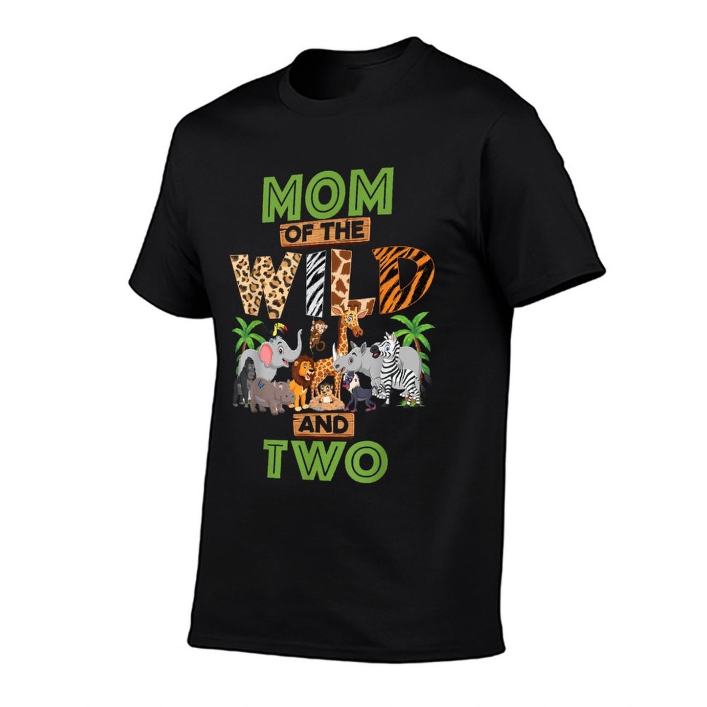 2nd Birthday Zoo Safari Jungle Mom Of The Wild And Two Graphic-printed T-Shirt