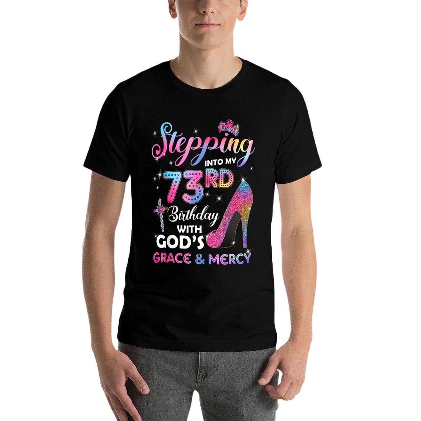 Stepping Into My 73rd Birthday Women 73 Years Old Pumps Polyester Blend T-Shirt