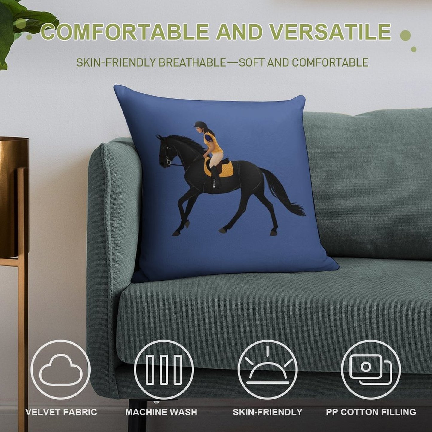 Zoe And Raven from Free Rein - Equine Rampaige Soft Warmth Comfort Throw Pillow