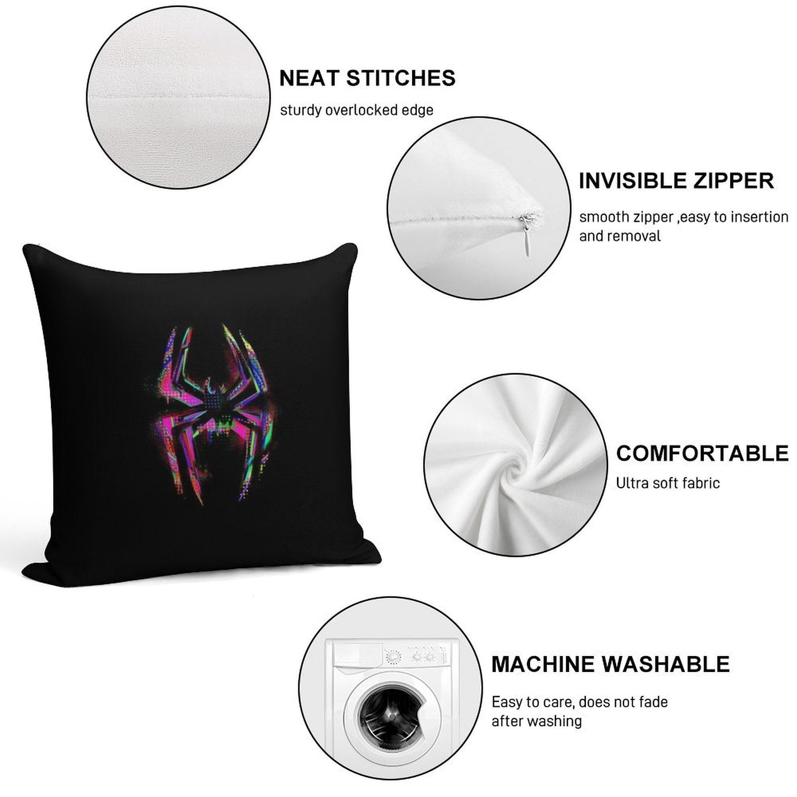 Across The Spider Verse - Logo Soft Luxury Feel Throw Pillow