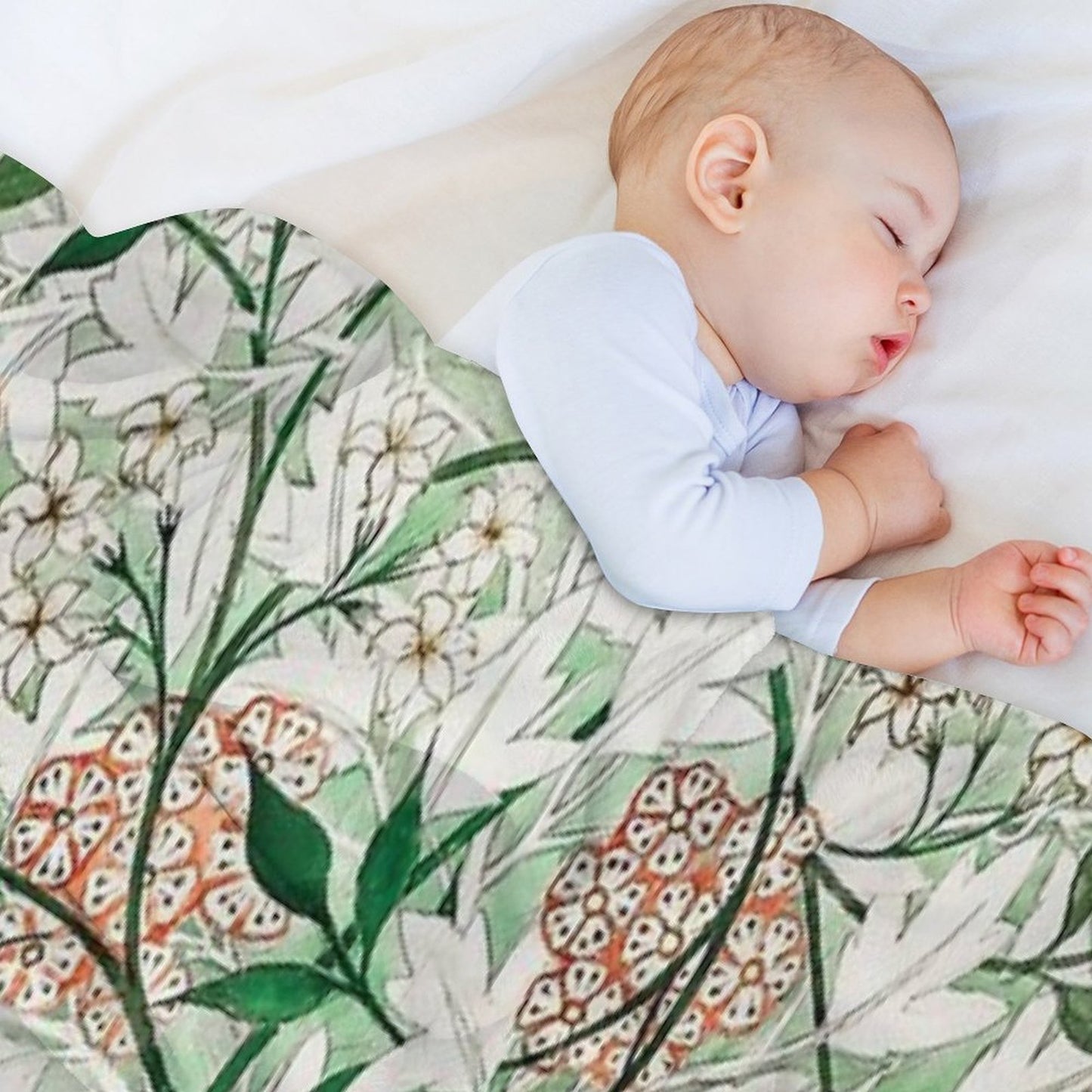 William Morris - Jasmine Travel-friendly Throw Blanket