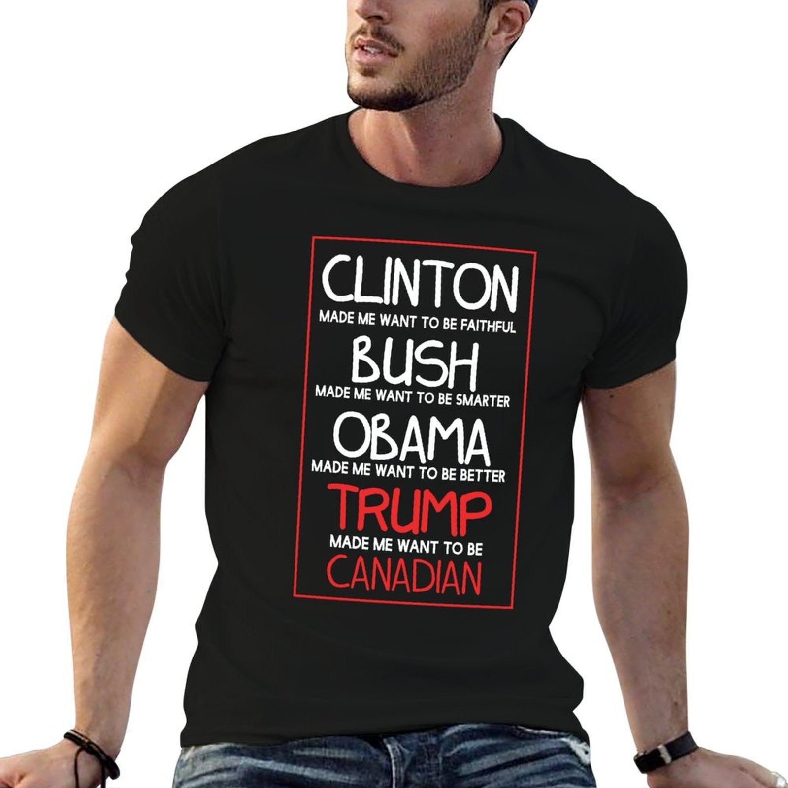 Anti Trump Made Me Want Become Canadian President Funny  Summer-ready Fabric T-Shirt