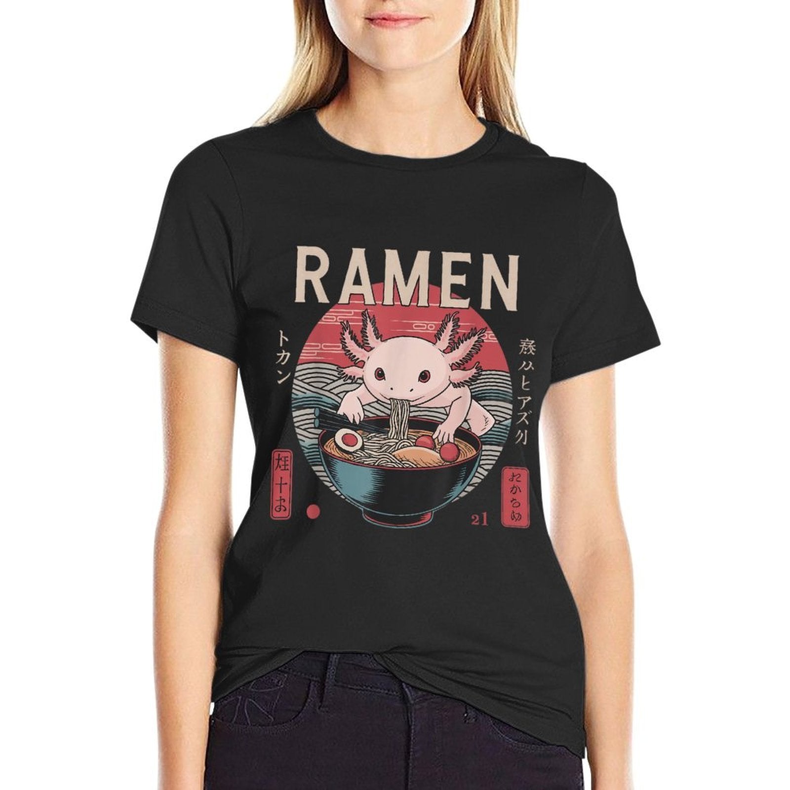 Anime Axolotl Manga Kawaii Otaku Neko Japanese Ramen Axolotl  Odor-resistant T-Shirt