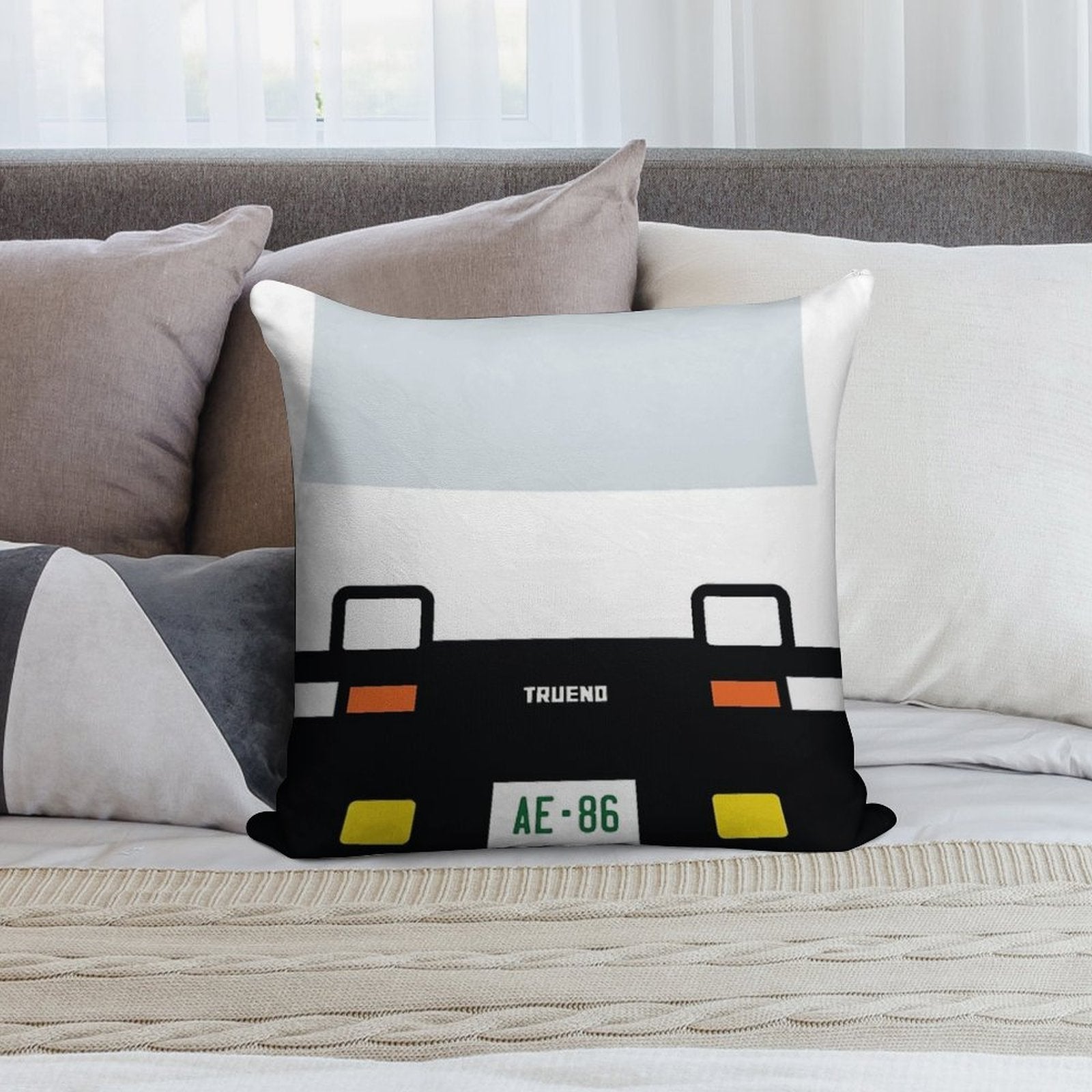 Toyota Trueno AE86 Minimal Front Soft Luxury Feel Throw Pillow