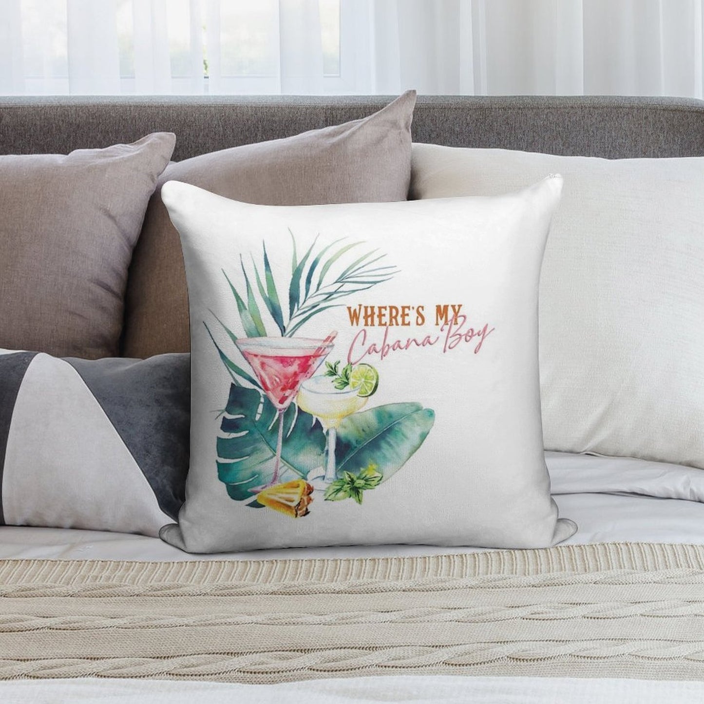 Where's My Cabana Boy Soft Ultra-Soft Texture Throw Pillow