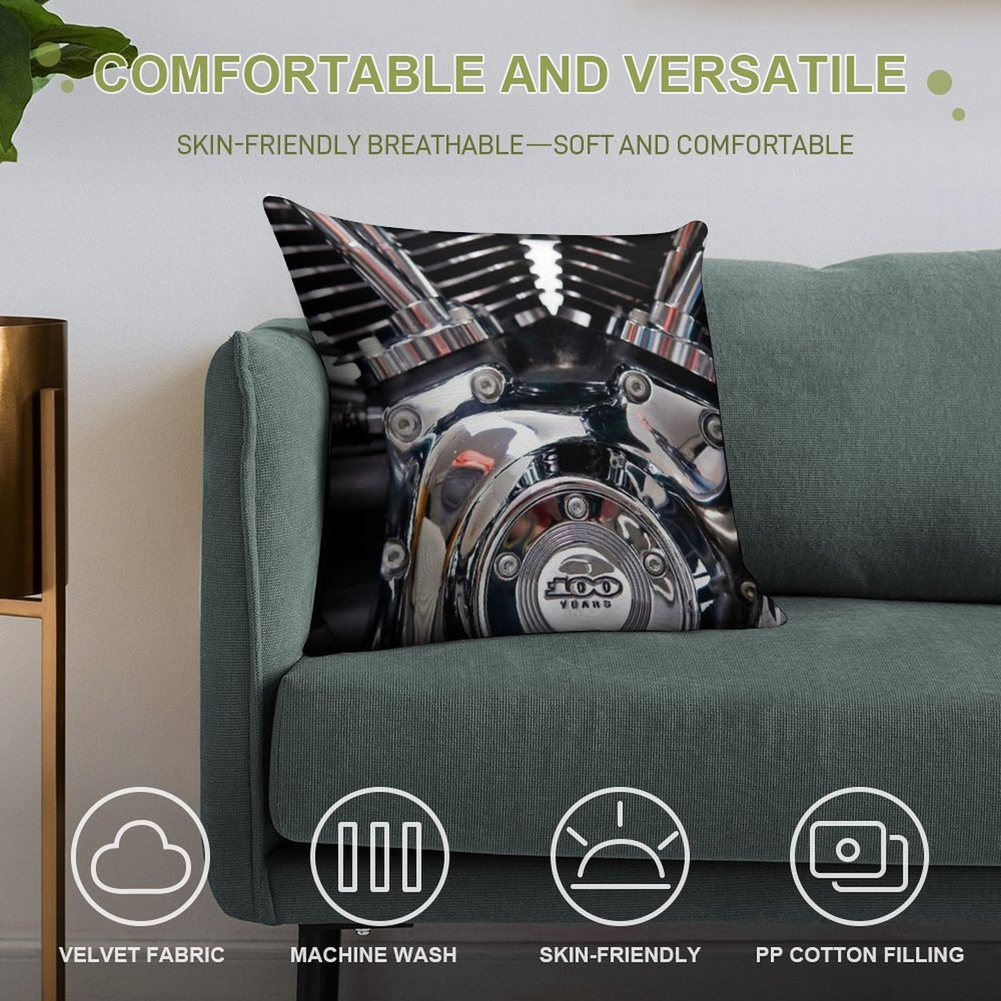 The Engine Soft Shrink-Resistant Throw Pillow