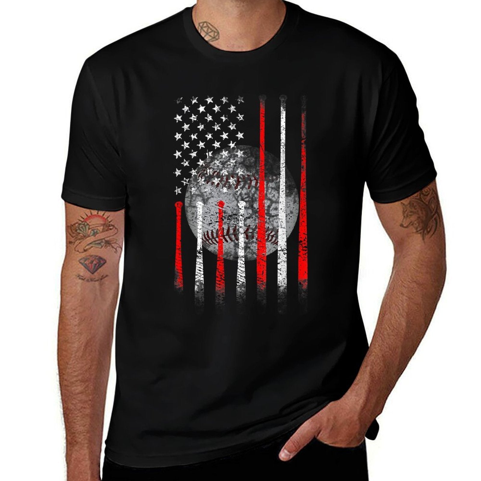 Baseball USA American Patriotic  Soft T-Shirt