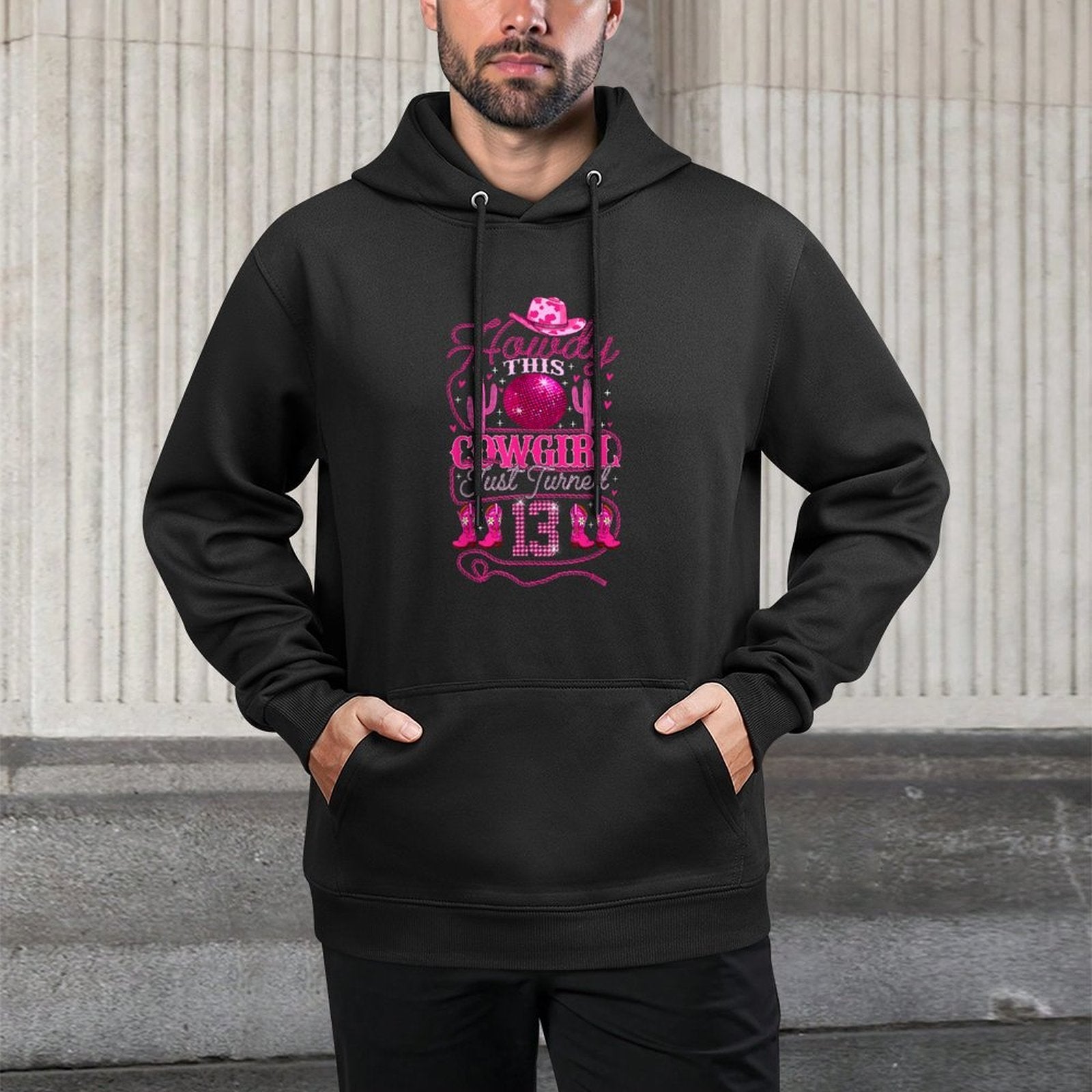 13yr Birthday Cowgirl Western 13 Year Old Girl 13th Birthday Unisex Design Hoodie