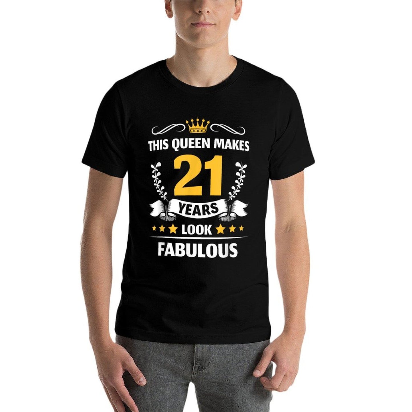 This Queen Makes 21 Look Fabulous Woman 21st Birthday  Easy-care T-Shirt