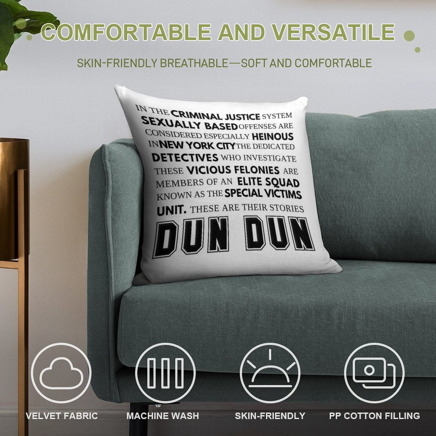 SVU Opening Speech Soft Fade-Resistant Throw Pillow