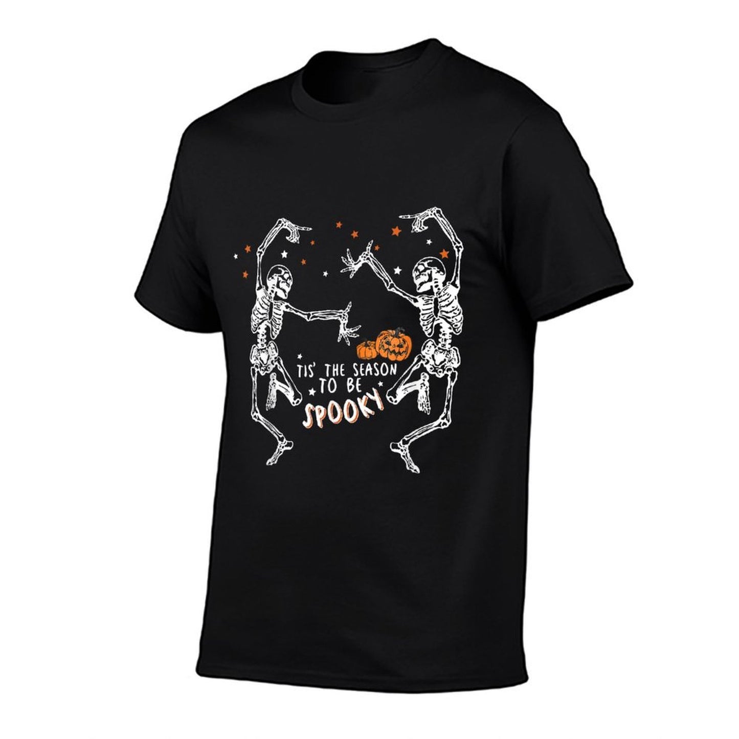 Tis The Season To Be Spooky Fall Halloween Dancing Skeleton  Tagless Design T-Shirt