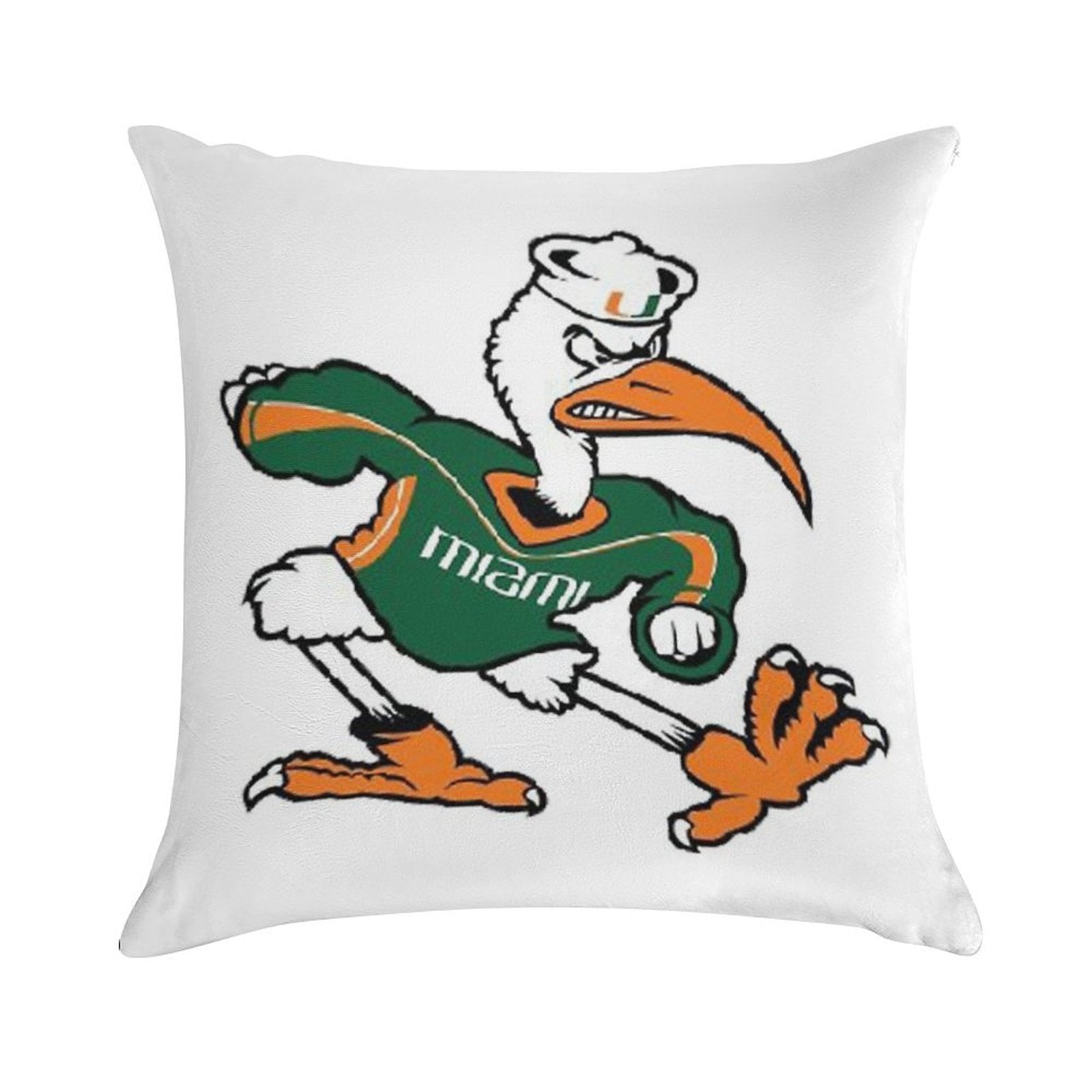 Miami Hurricanes Soft Luxury Feel Throw Pillow