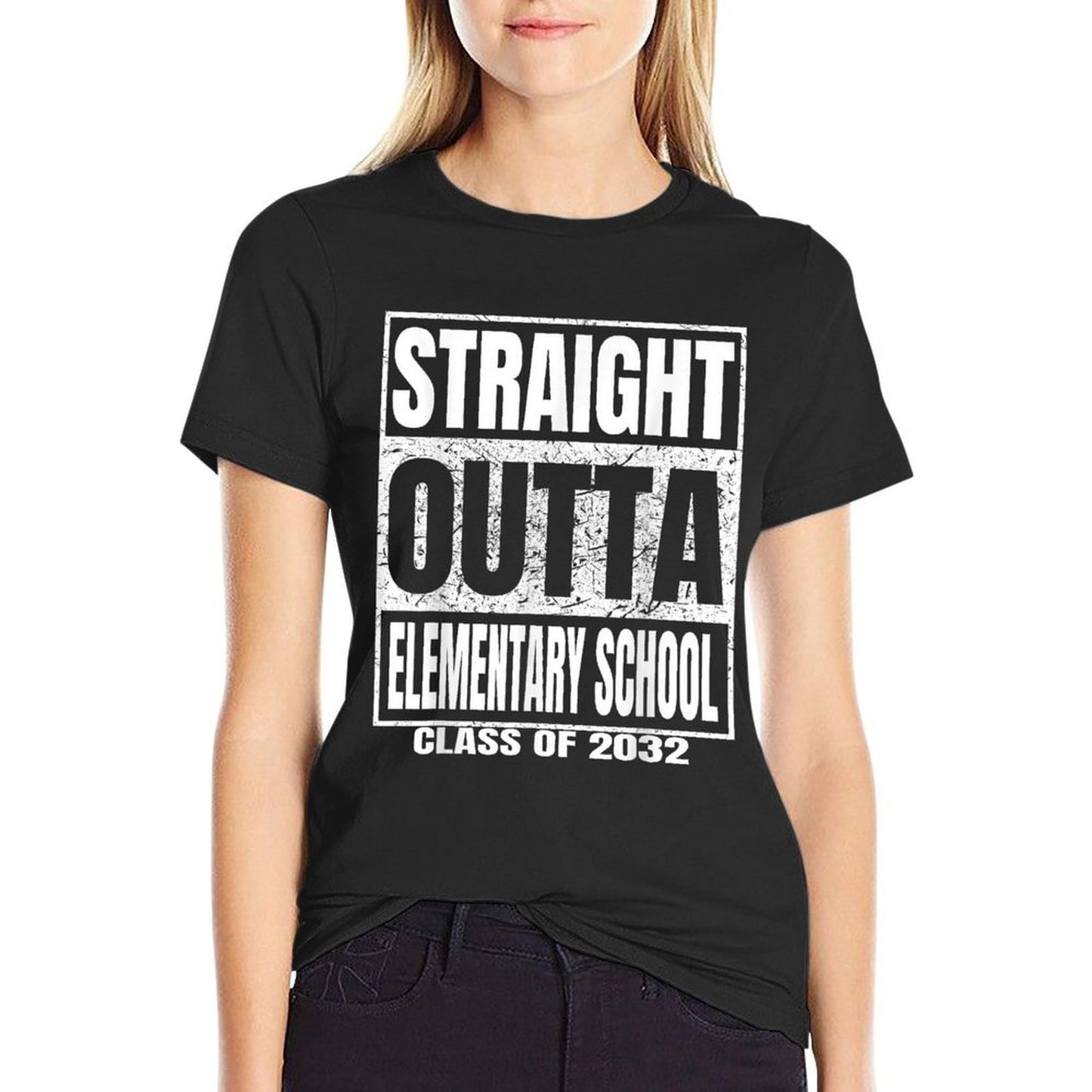 Straight Outta Elementary School Class 2032 Funny Graduation Moisture-wicking T-Shirt