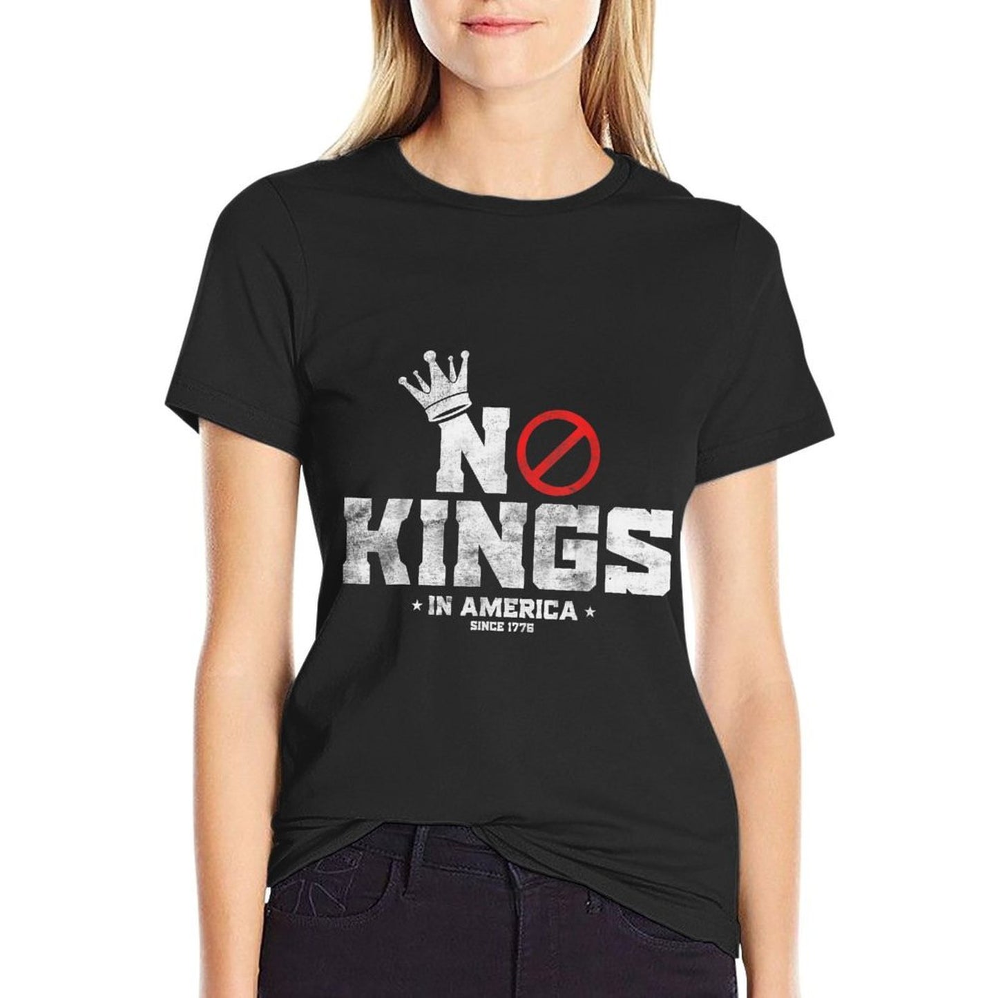 Vintage Patriotic No Kings In America Since 1776 Men Women Eco-friendly Material T-Shirt