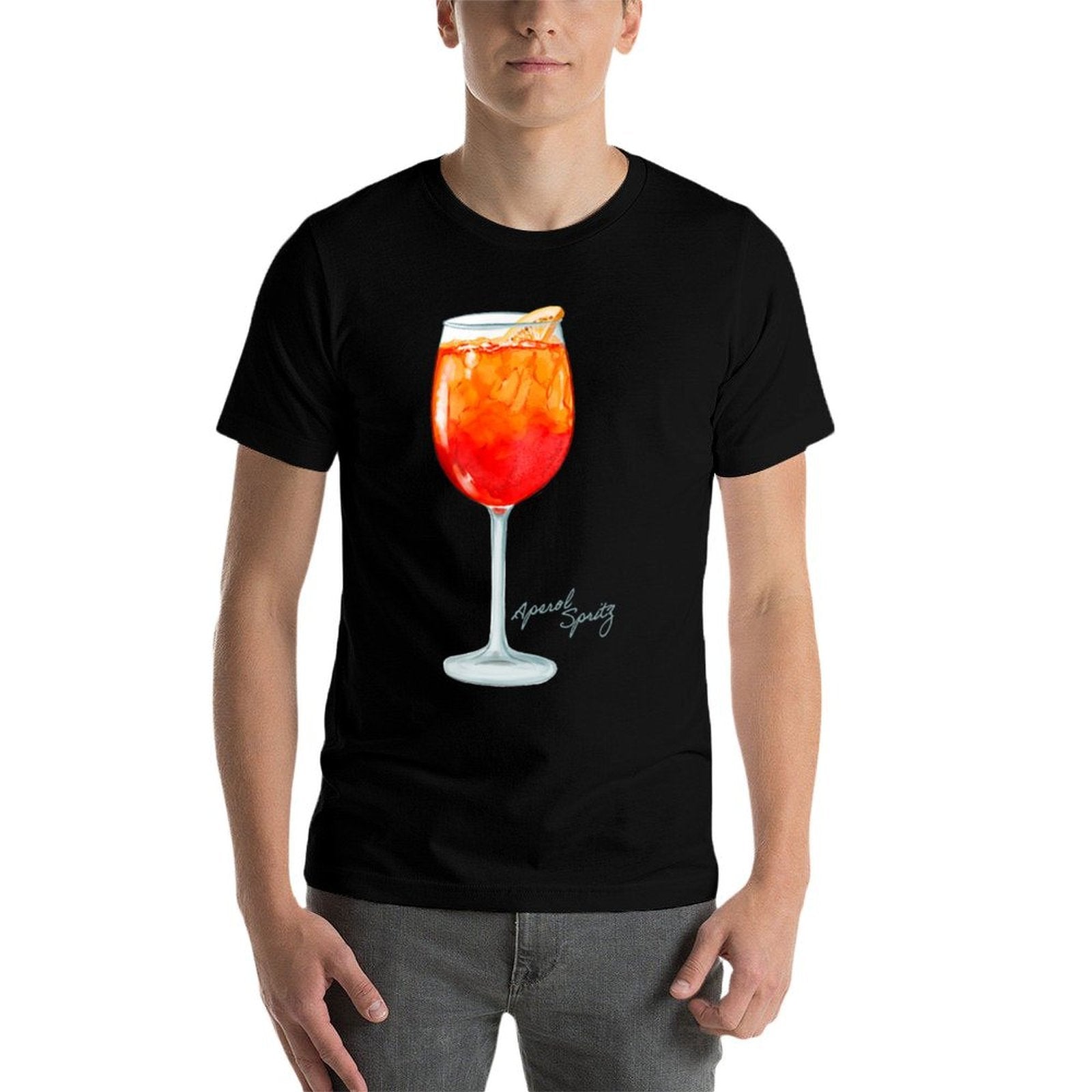 Aperol Spritz Italian Cocktail Elegant Portrait Vintage  Durable T-Shirt