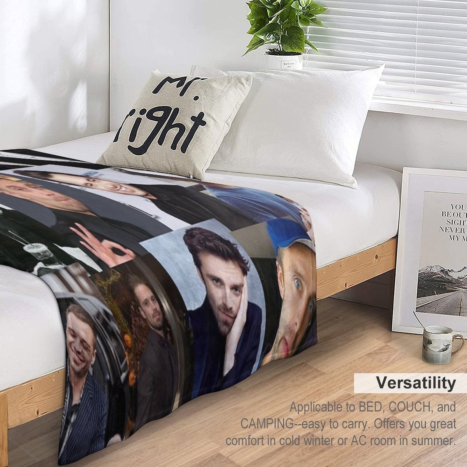 Sebastian Stan Pic Collage Lightweight Throw Blanket