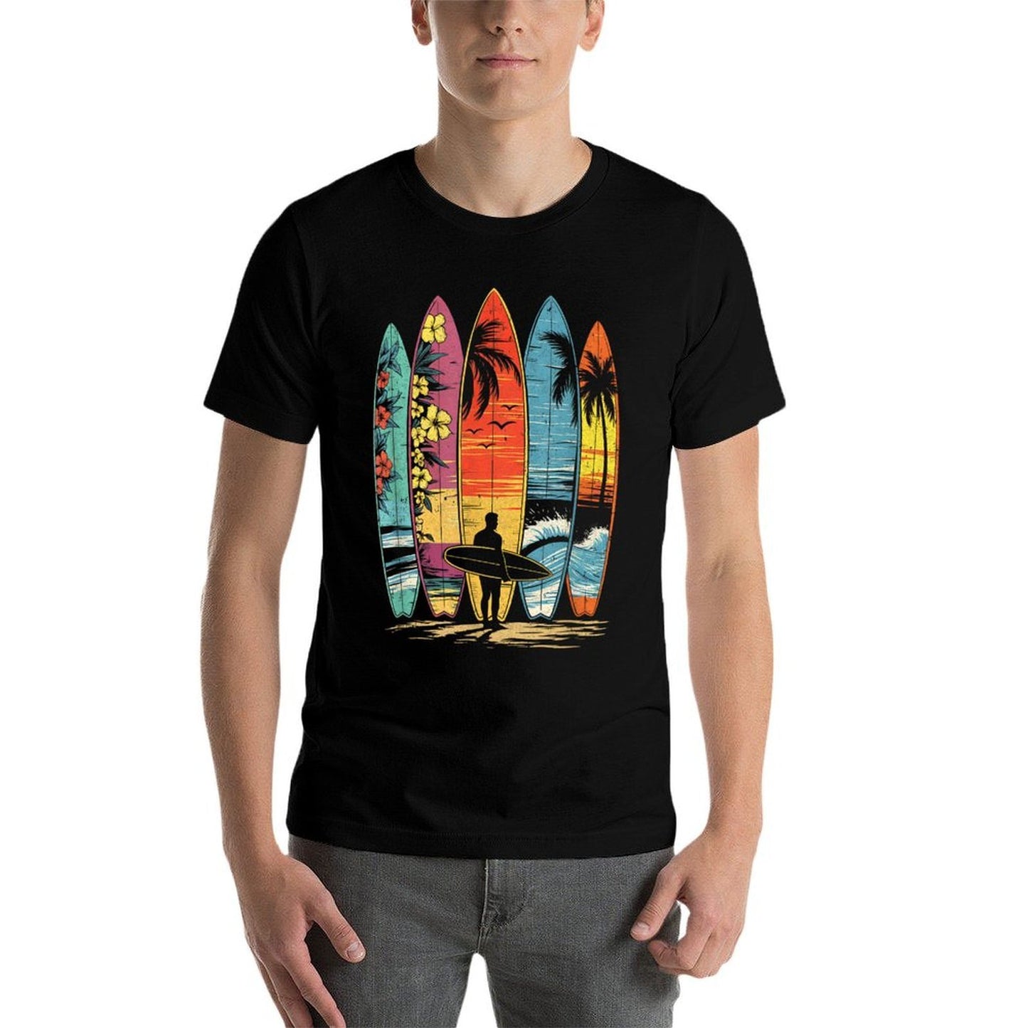 Surfboarder Hawaii Wave Surfing Lover Beach Surfer Men Women Durable T-Shirt