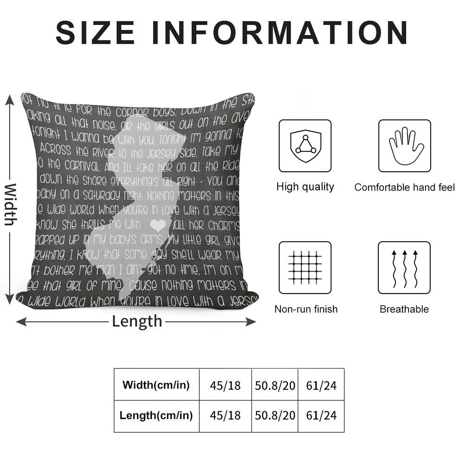 Jersey Girl Soft Reinforced Edging Throw Pillow