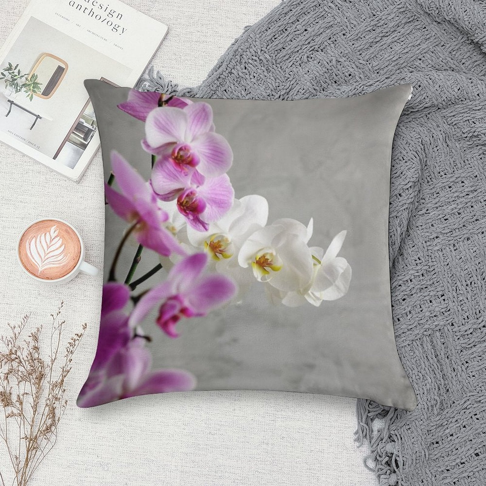 Beautiful Orchids Soft Style Accent Throw Pillow