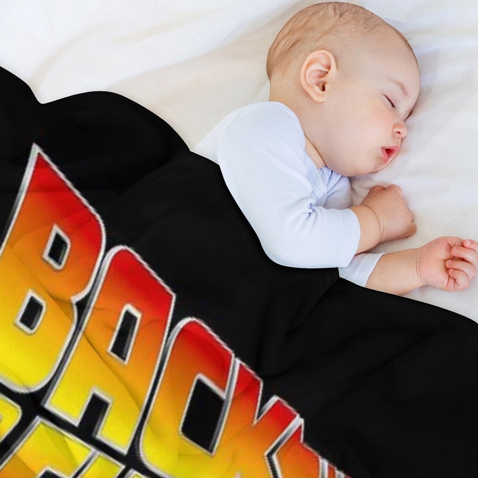 Back to The Future - DeLorean Fire Tracks White Stencil Fan Art Gift-ready Throw Blanket