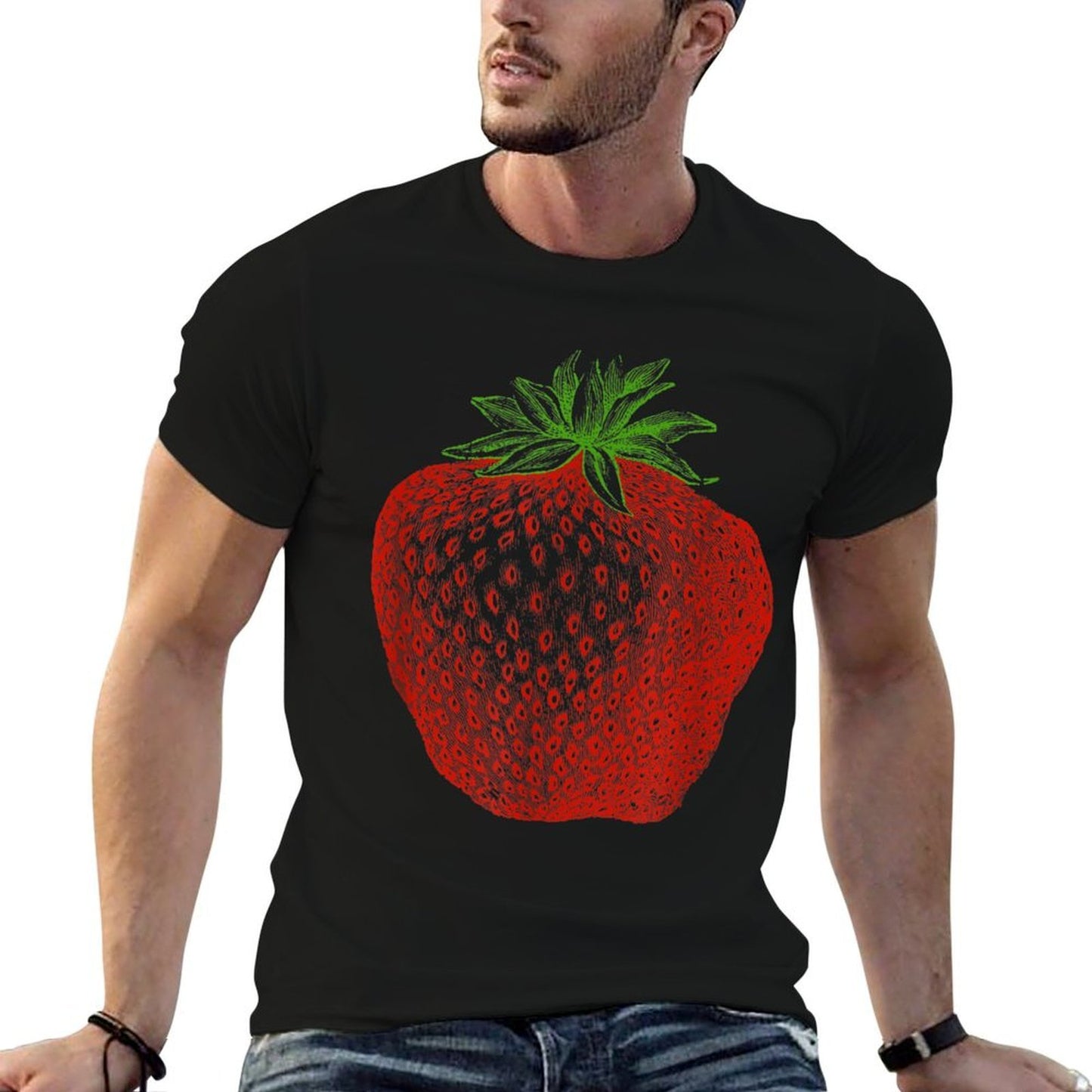 Strawberry Botanical Art Fresh Strawberries Fruit Picking Quick-drying T-Shirt