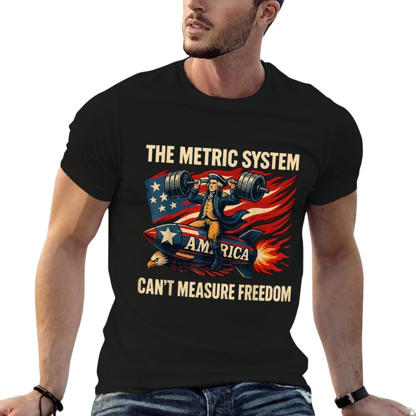 The Metric System Cant Measure Freedom Funny 4th of July Breathable T-Shirt
