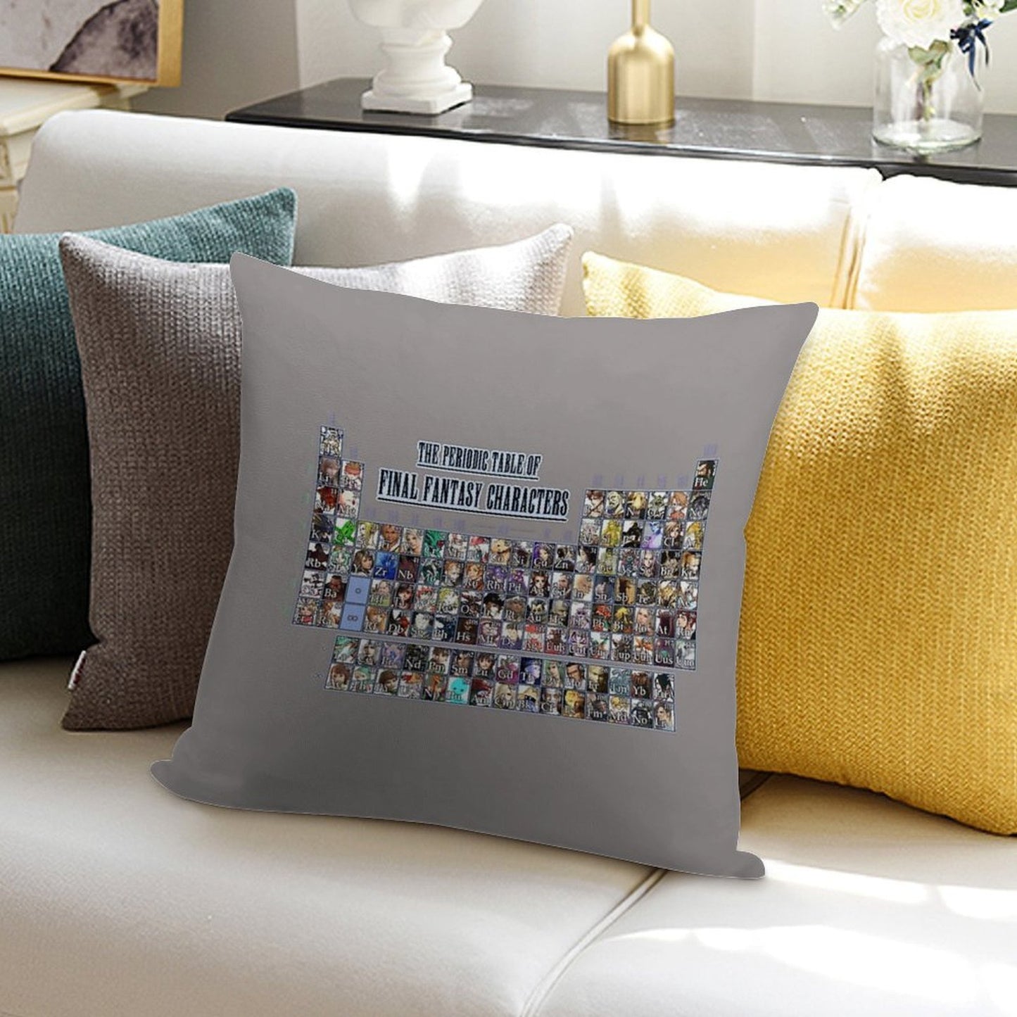 The Periodic Table of Final Fantasy Characters Soft Style Accent Throw Pillow