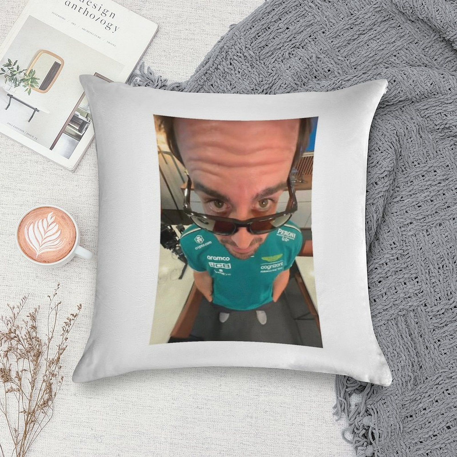 Fernando Alonso Soft Gift Ready Throw Pillow