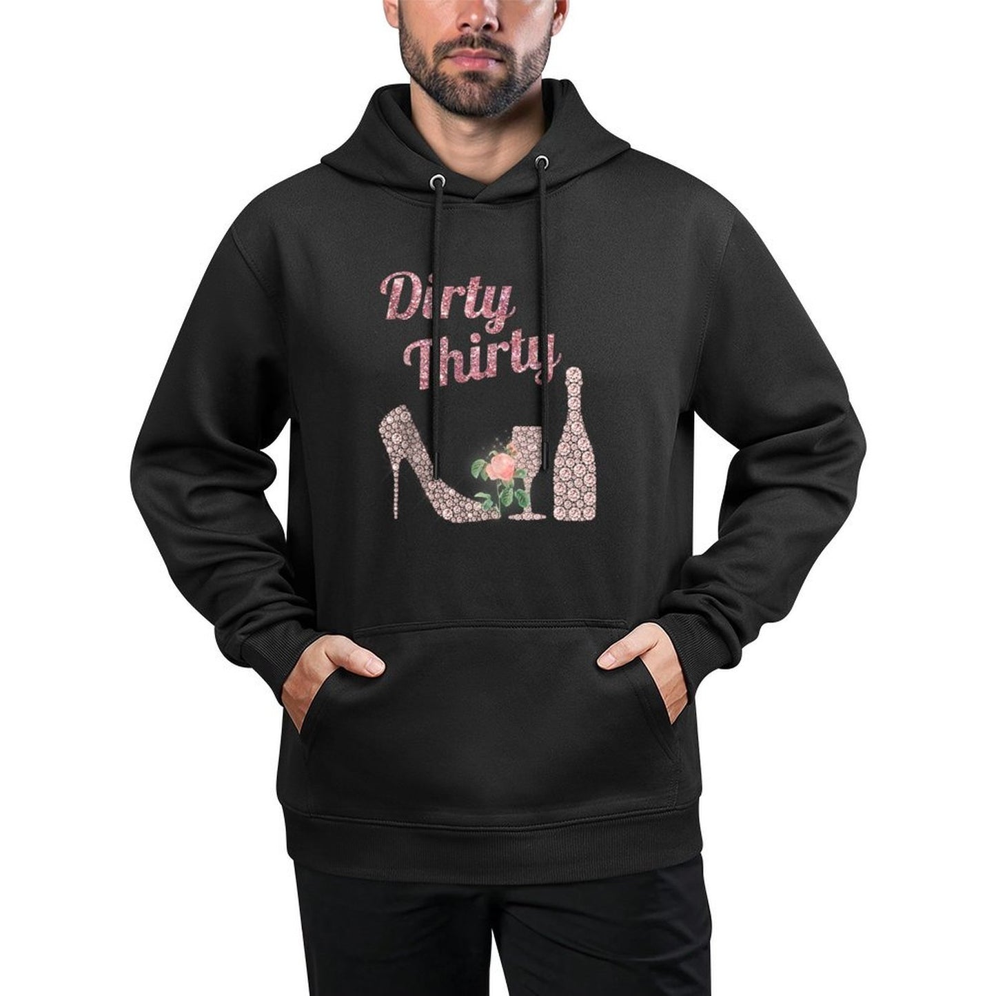 30th Birthday Gift Girly Rose Colored Dirty Thirty 30 Customizable Surface Hoodie