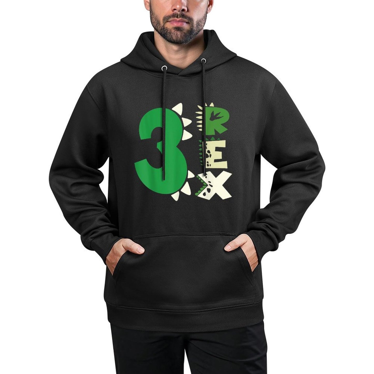 Three Rex Birthday Boy 3rd Dinosaur Birthday T-Rex Birthday Breathable Fabric Hoodie
