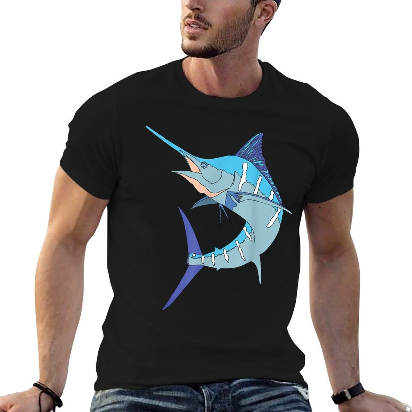 Swordfish Sport Fishing Marlin Sailfish Billfish Hobby Cotton T-Shirt