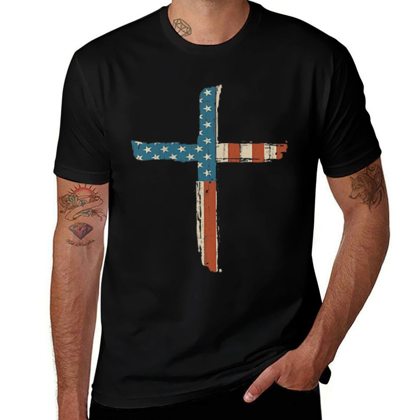 Stand For The I Kneel For The Cross - Front And Back Soft T-Shirt
