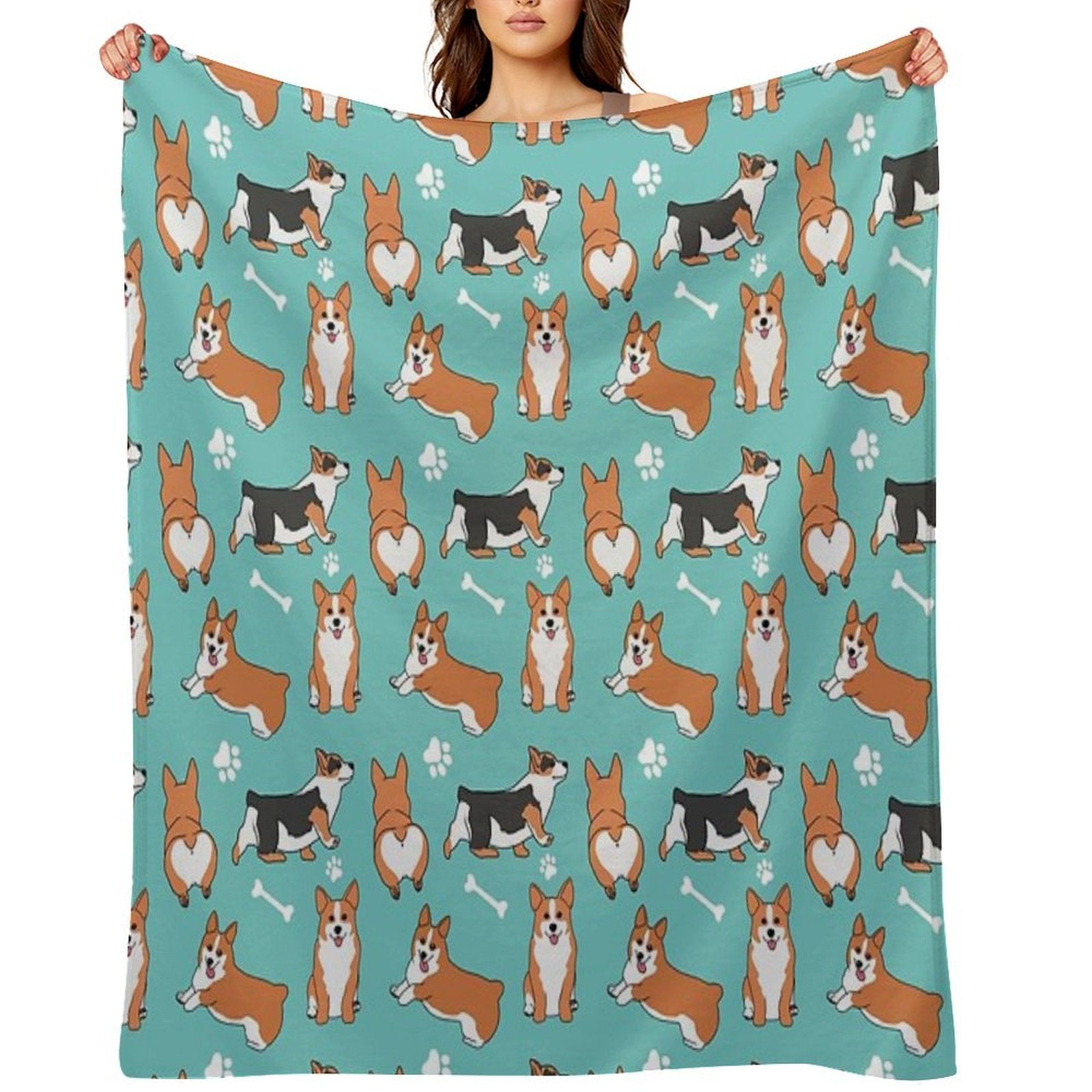 Corgi Pattern Premium Throw Blanket