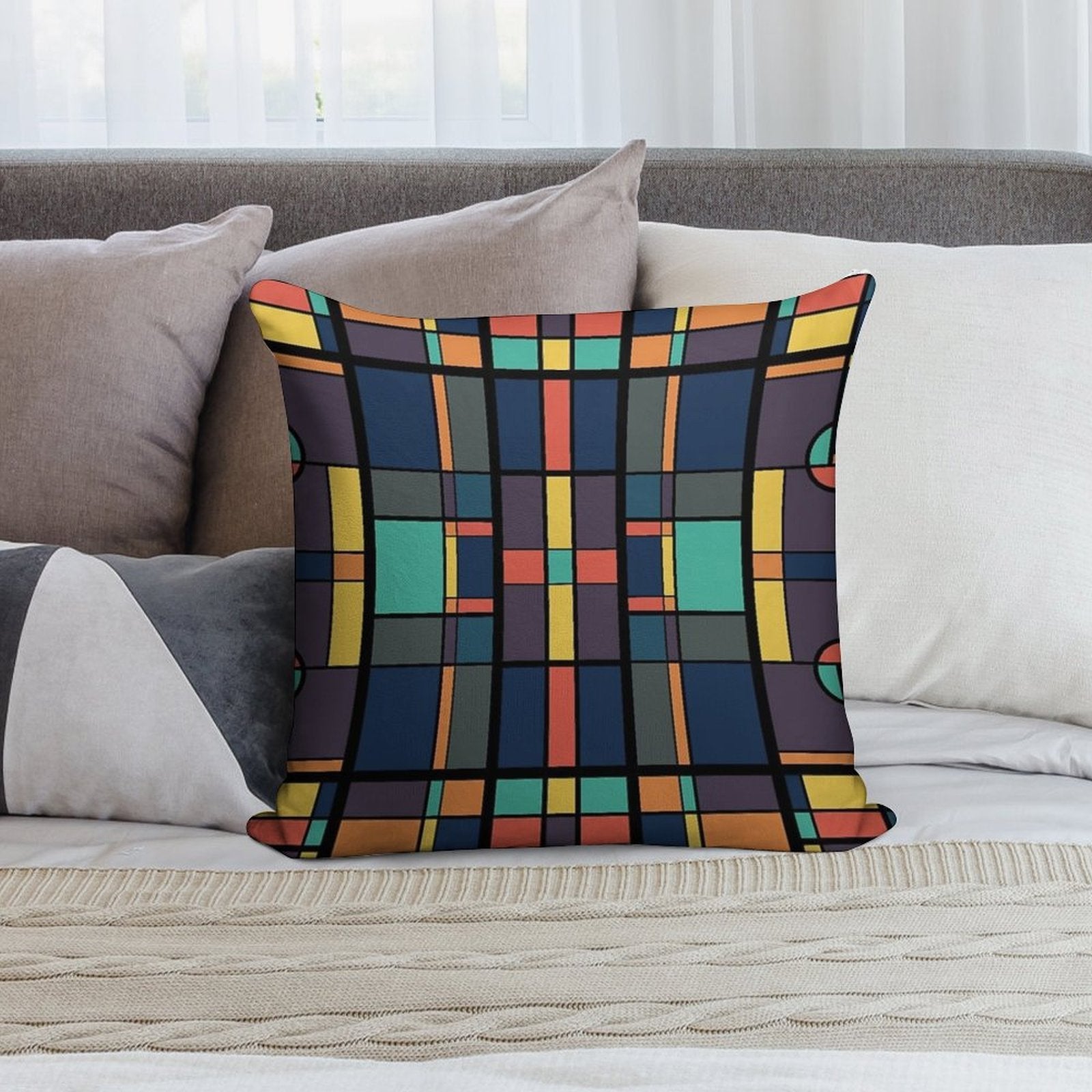 80's Prairie Soft Reinforced Edging Throw Pillow
