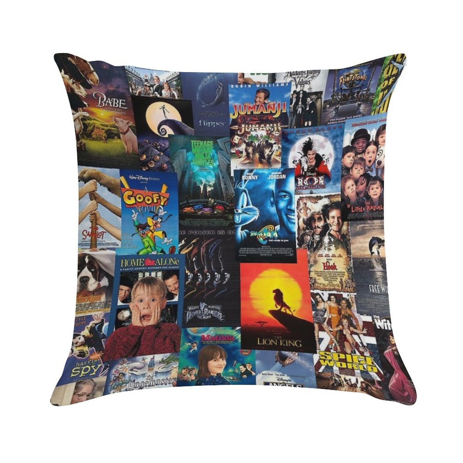 90s Childhood Movie Posters Soft Washable Throw Pillow