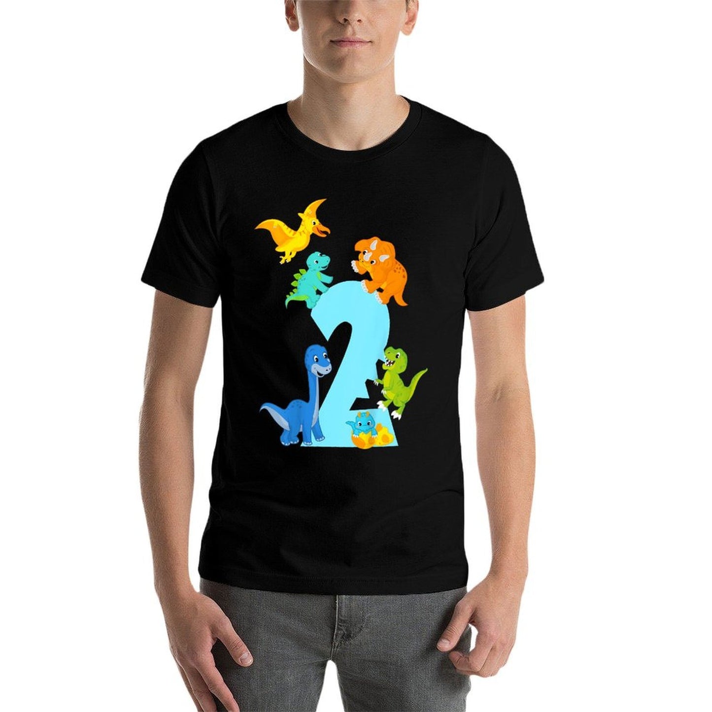 2 Years Old Dinosaur Toys Dino Slogan 2nd Birthday Boy Summer-ready Fabric T-Shirt