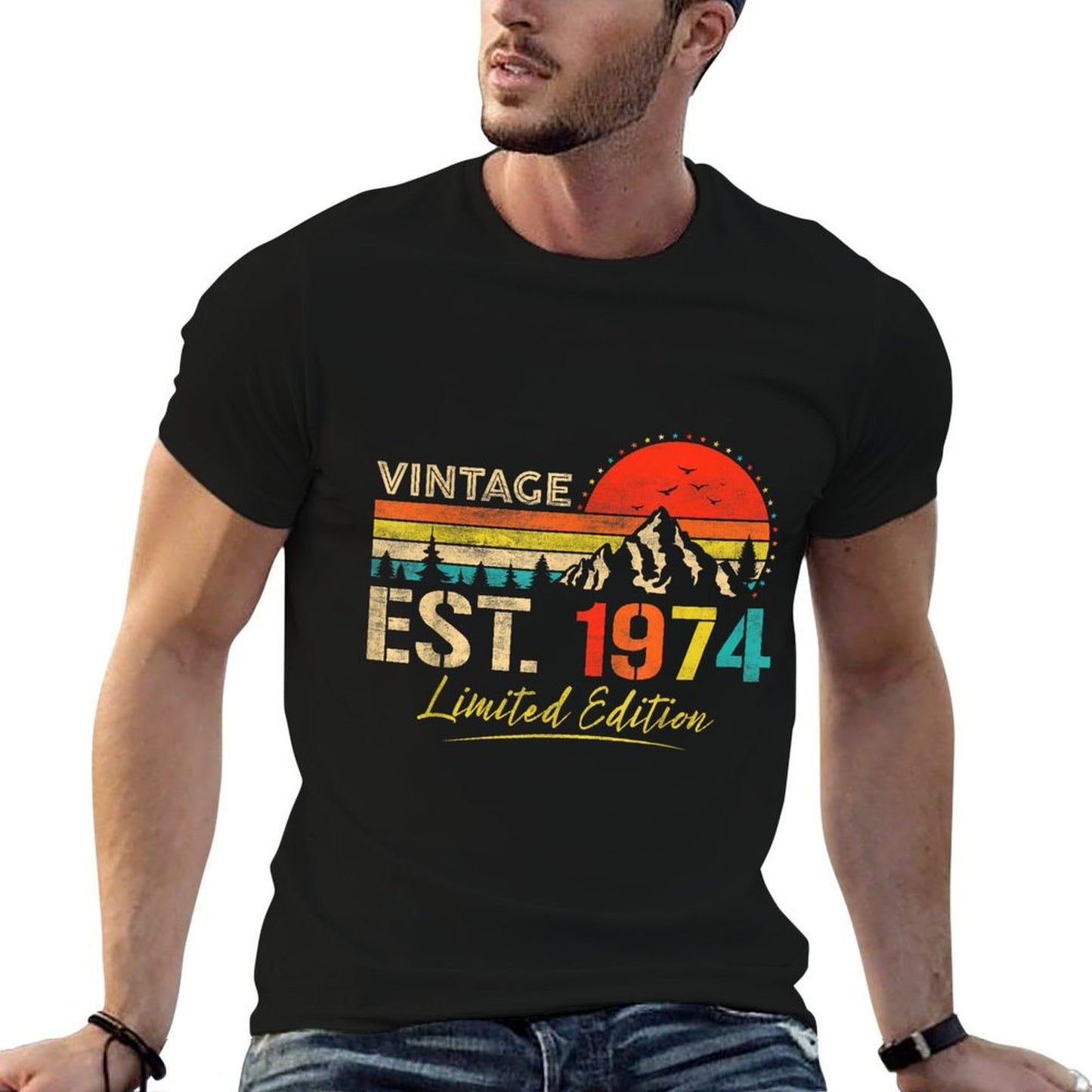 Vintage Est 1974 Limited Edition 50th Birthday 50 Years Old  Relaxed-fit T-Shirt