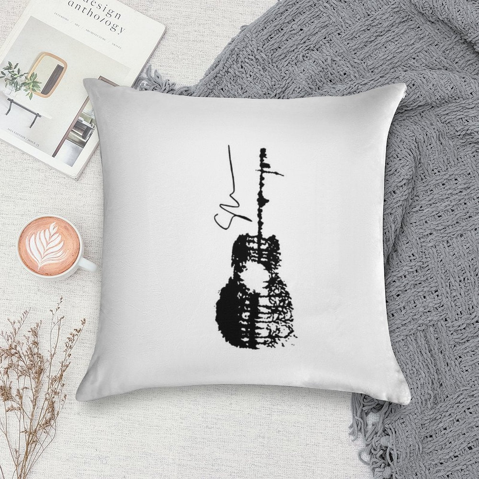 Signautre Guitar Soft Washable Throw Pillow