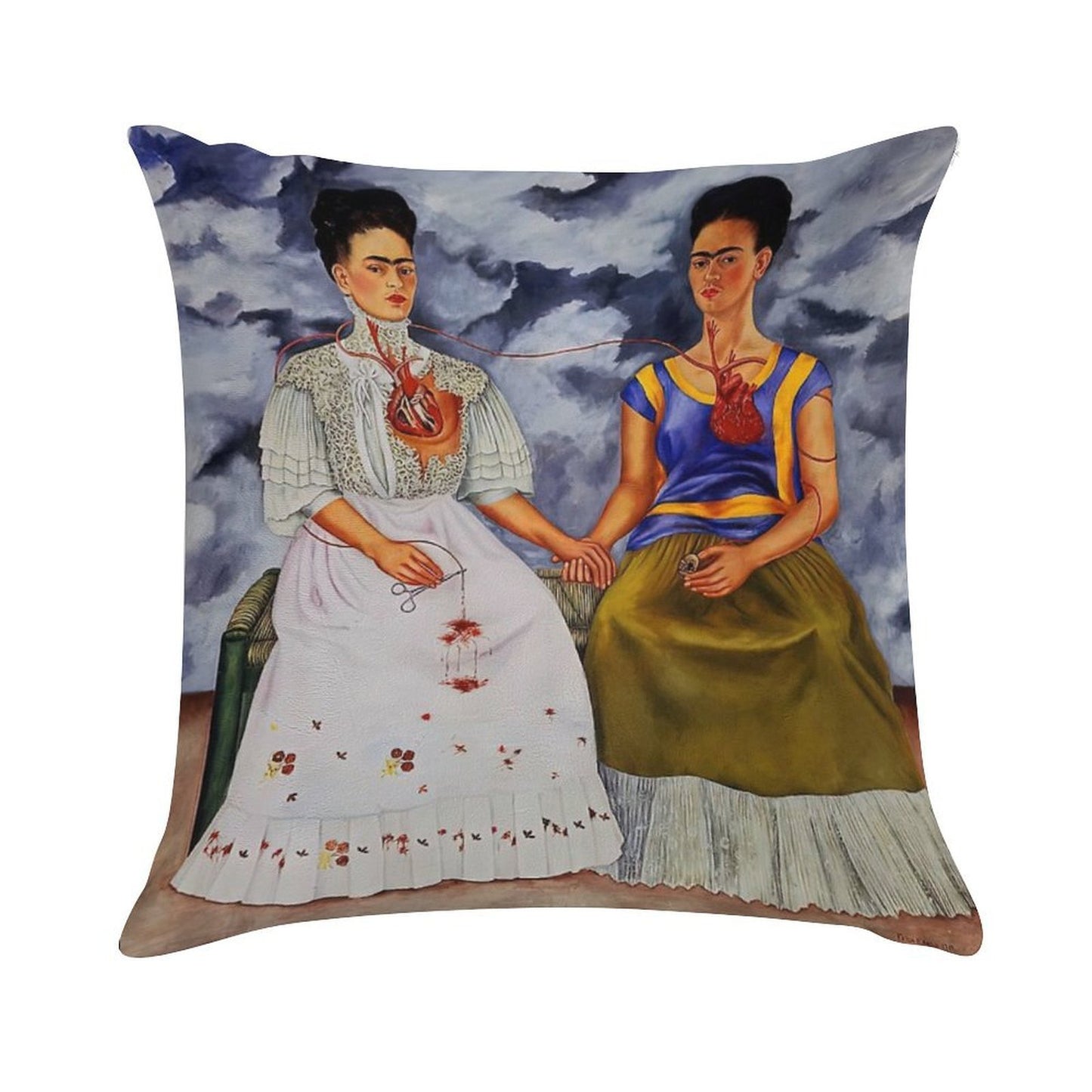 The Two Fridas by Frida Kahlo Soft Skin-Friendly Throw Pillow
