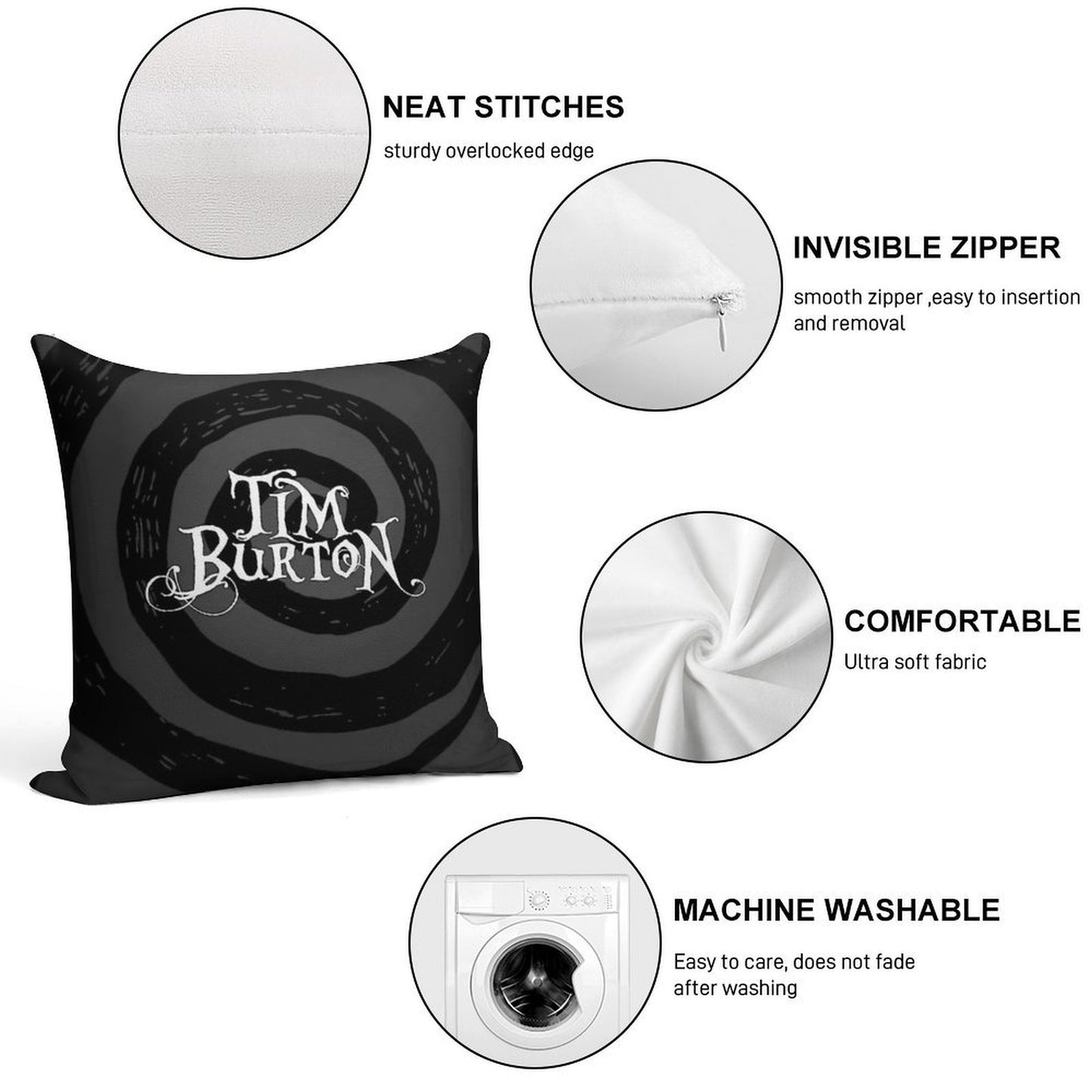 Tim Burton Soft Warmth Comfort Throw Pillow