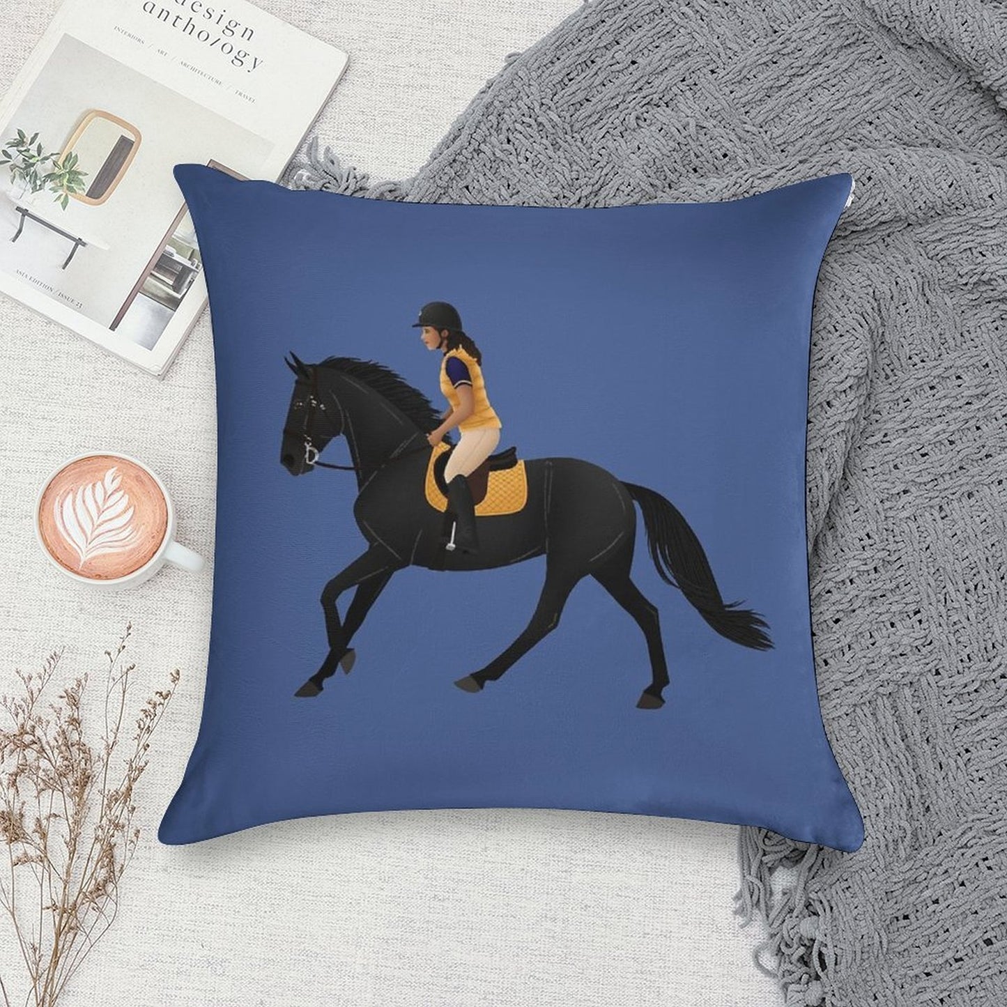 Zoe And Raven from Free Rein - Equine Rampaige Soft Warmth Comfort Throw Pillow