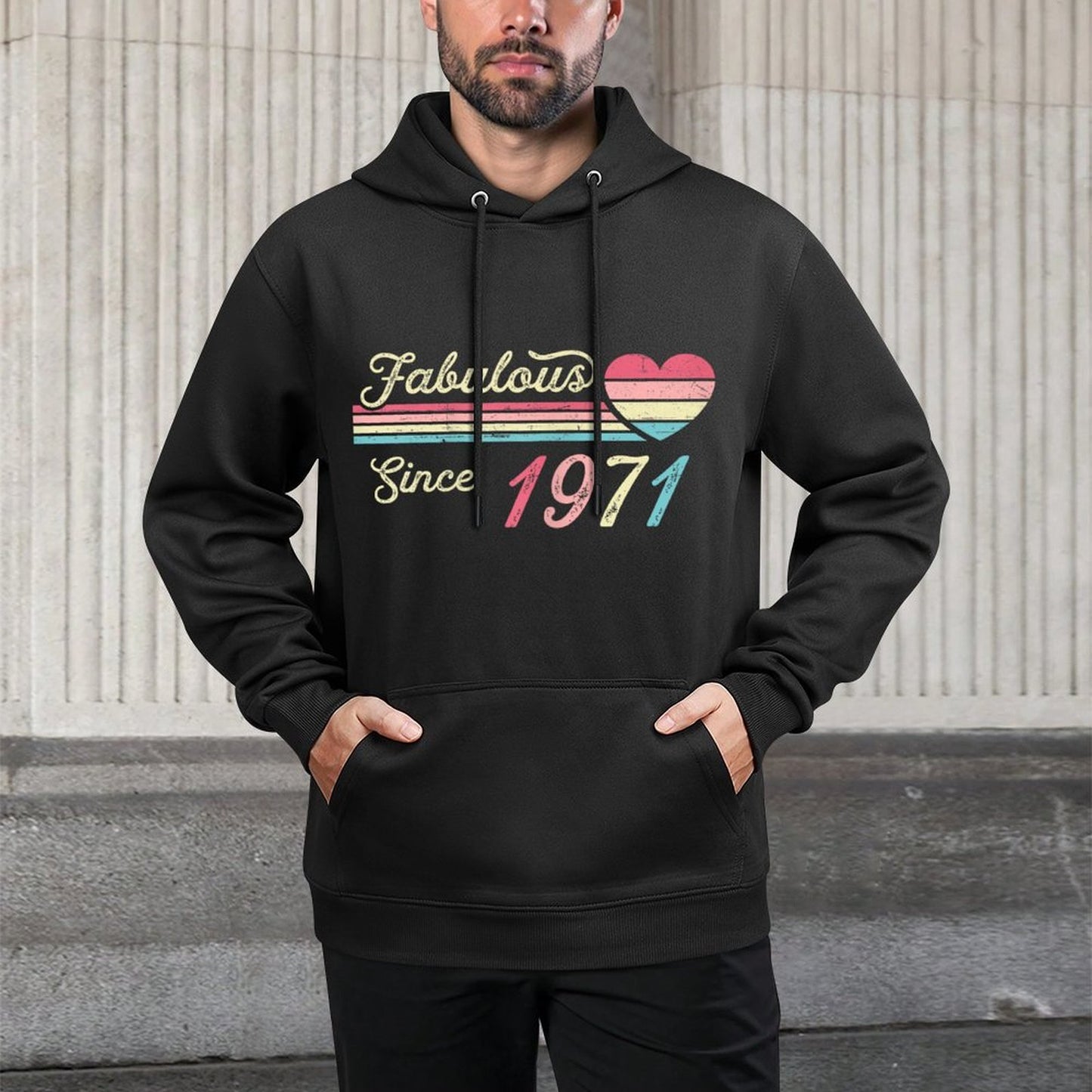 Vintage Fabulous Since 1971 Birthday Adjustable Hood Hoodie