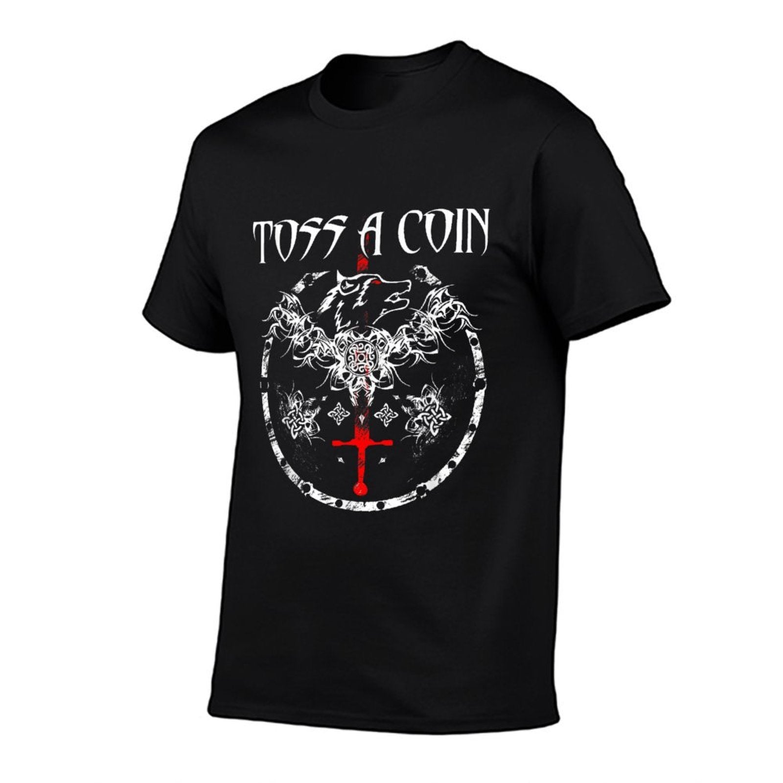 Toss A Coin Wolf Graphic Mysterys Gamer  Easy-care T-Shirt