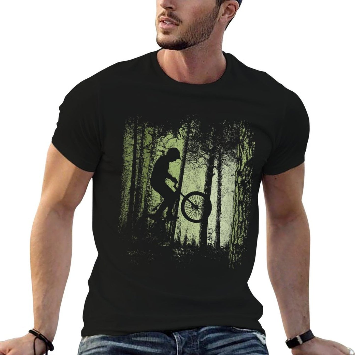 Womens Twilight Forest Trail Cyclist BMX Dirtbike Offroad Wheelie Breathable T-Shirt