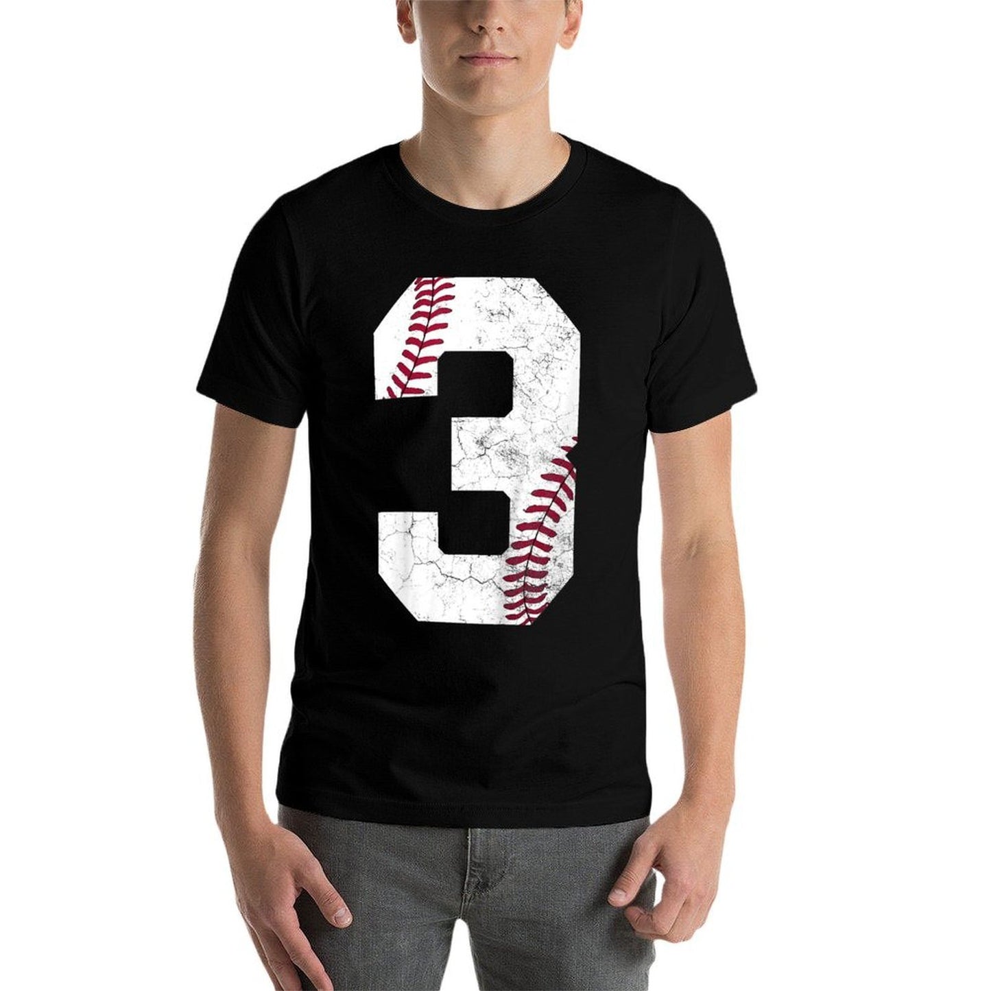 2022 3rd Birthday Baseball Boys Kids Three 3 Years Gift Trendy Pattern T-Shirt