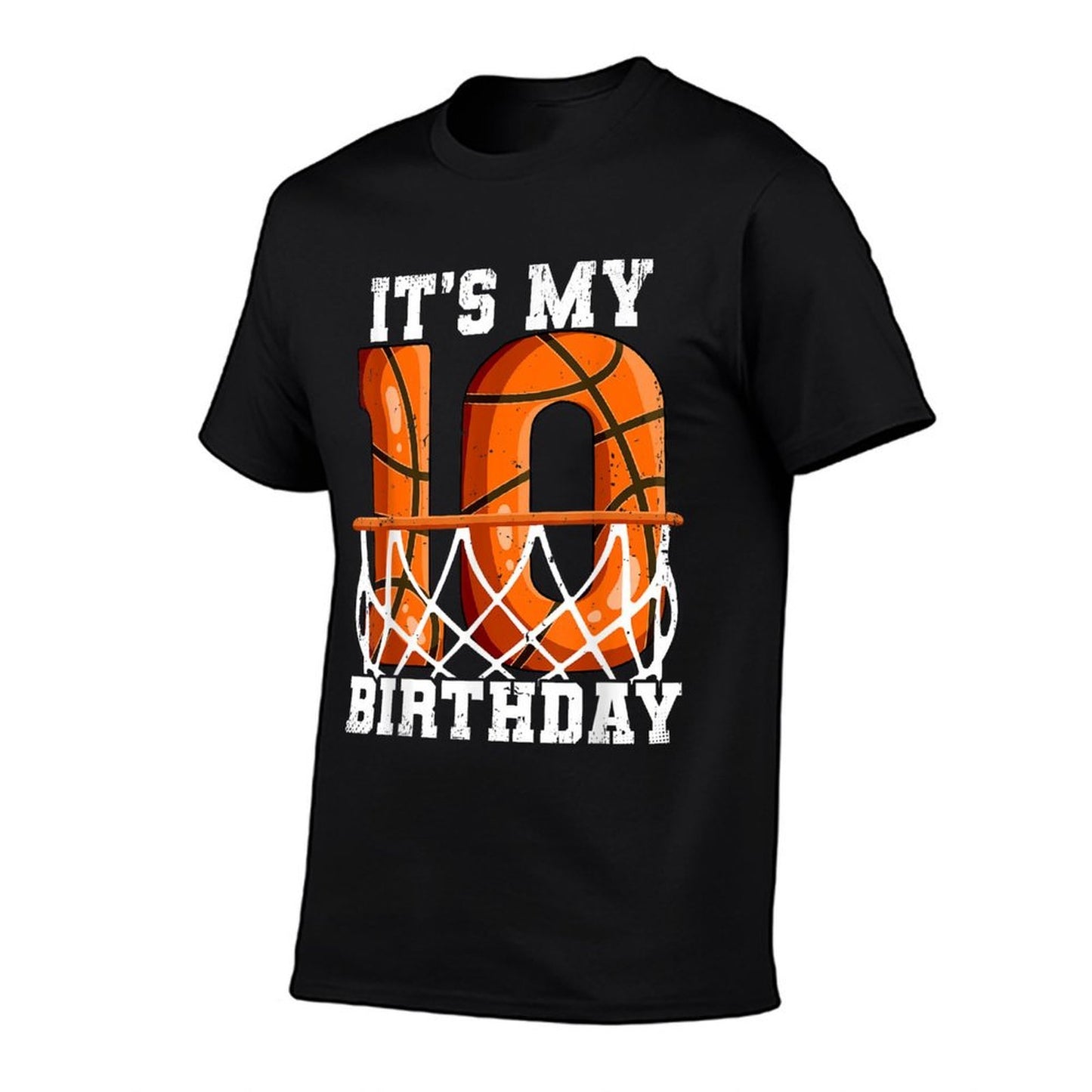 10th Birthday Basketball, Small Trendy Pattern T-Shirt