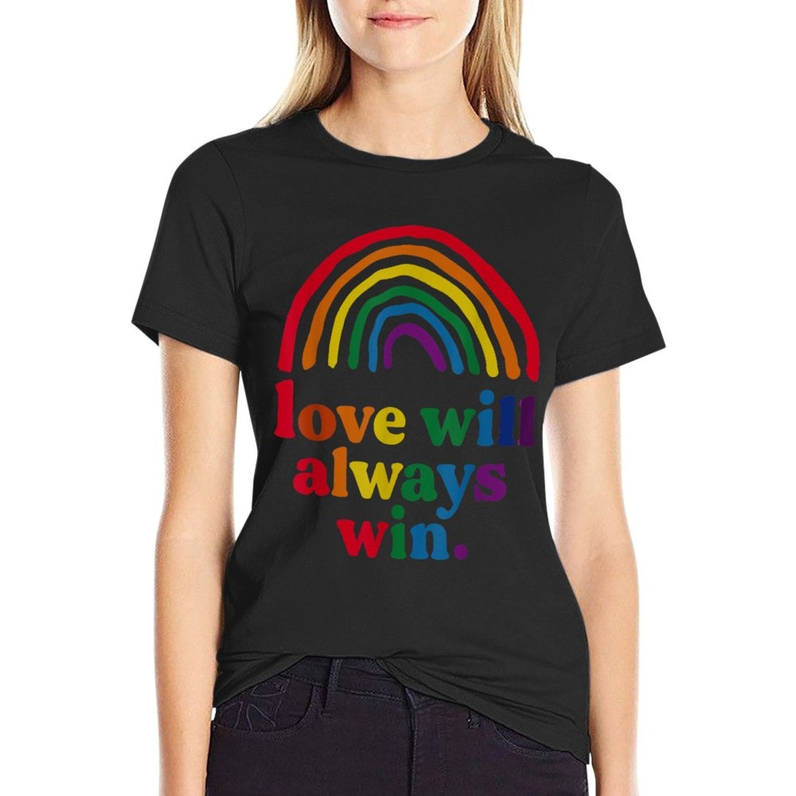 Love Will Always Win Pride Rainbow Kid Child LGBT Quote Fun  Versatile T-Shirt