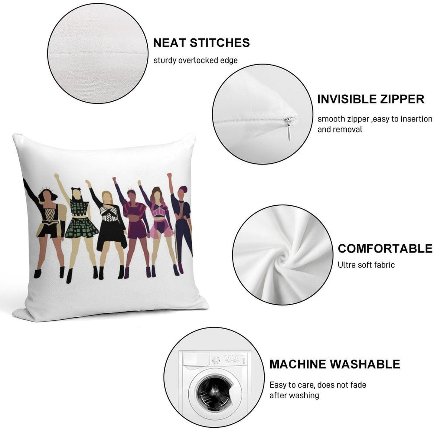 Six The Musical Soft Home Decor Throw Pillow