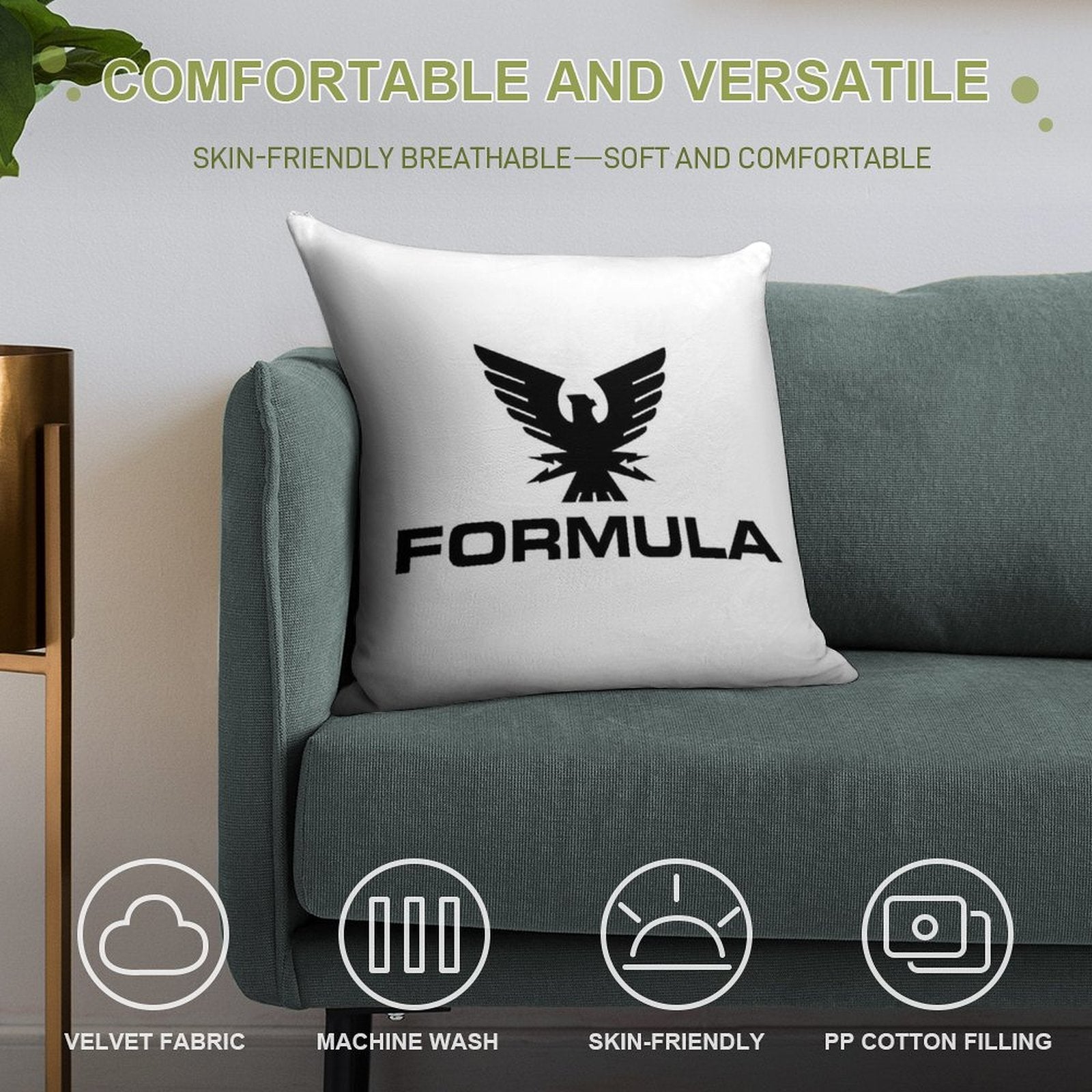 Formula Racing Boating Soft Washable Throw Pillow